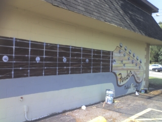 Fender mural at the Rock Shoppe. Fender mural at the Rock Shoppe.
